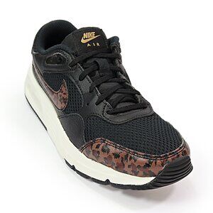 Nike Air Max Women's Sneaker Black Leopard Mesh & Leather Animal Print Size 5.5